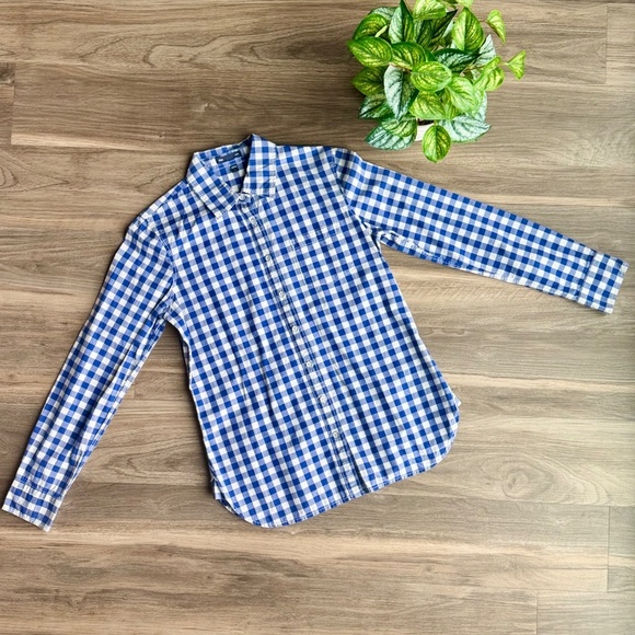 GAP Blue & White Gingham Button-Down Shirt Pocket – Size S - Picture 10 of 11